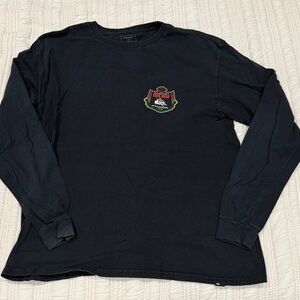 Quiksilver Men's Dark Long Sleeve Tee with Embroidered Logo